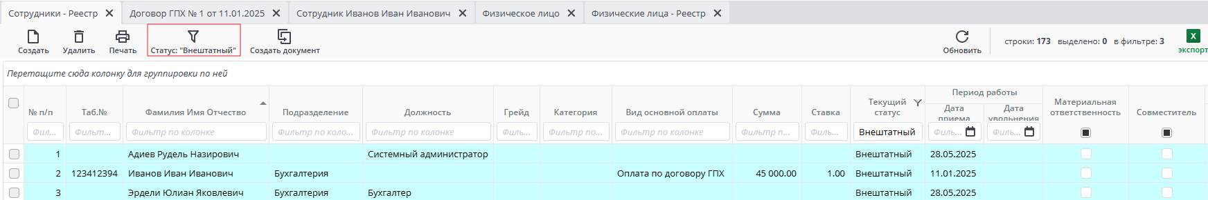 Внештатные