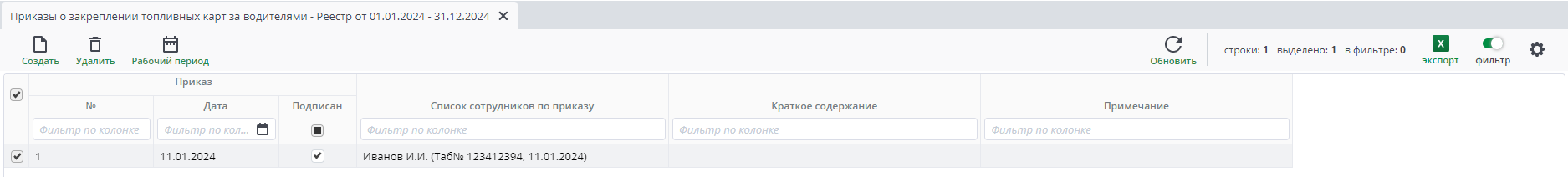 Рисунок 55 Реестр
