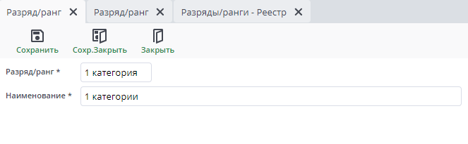Рисунок 4 Пример документа "Разряд/ранг"