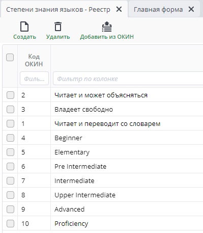 Рисунок 69 Реестр
