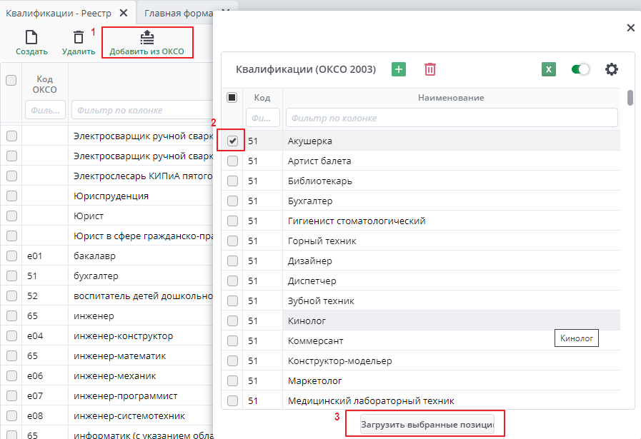 Рисунок 49 "Загрузка через ОКИН"
