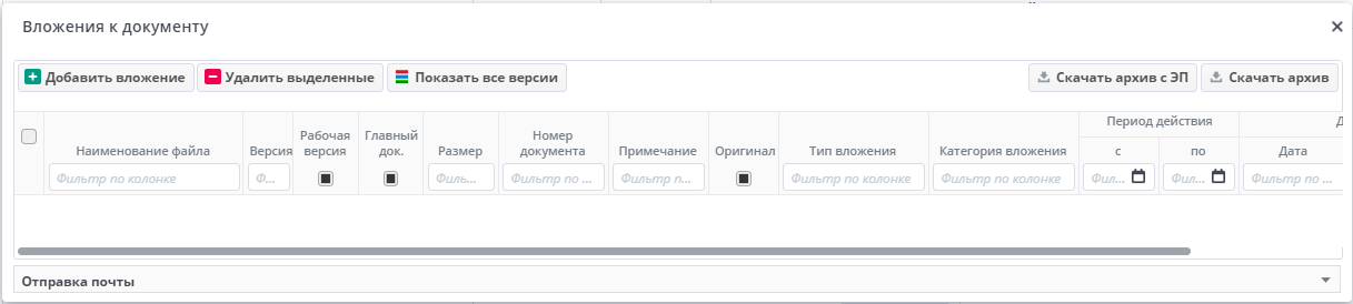 Вложения к документу