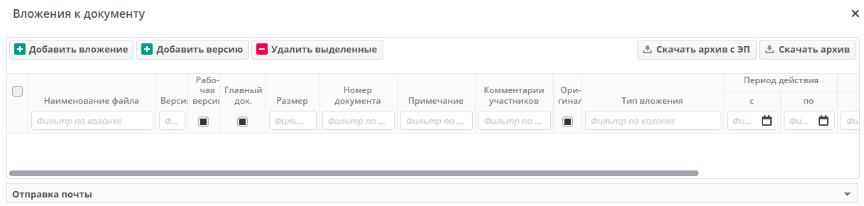 Вложения к документу