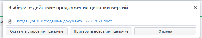 Рисунок Выбор действия для присвоения имени файла