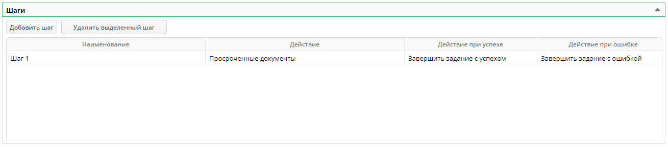 Пример с одним шагом
