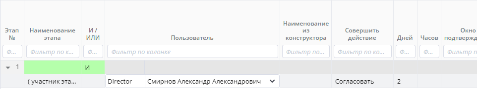 Заполнен первый участник второго этапа