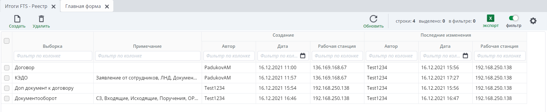 Итоги FTS