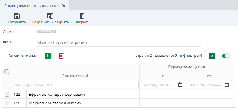 Добавленные
