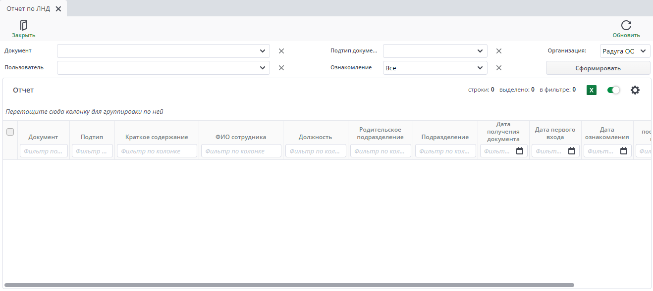 Рисунок 18 Отчет по ЛНД
