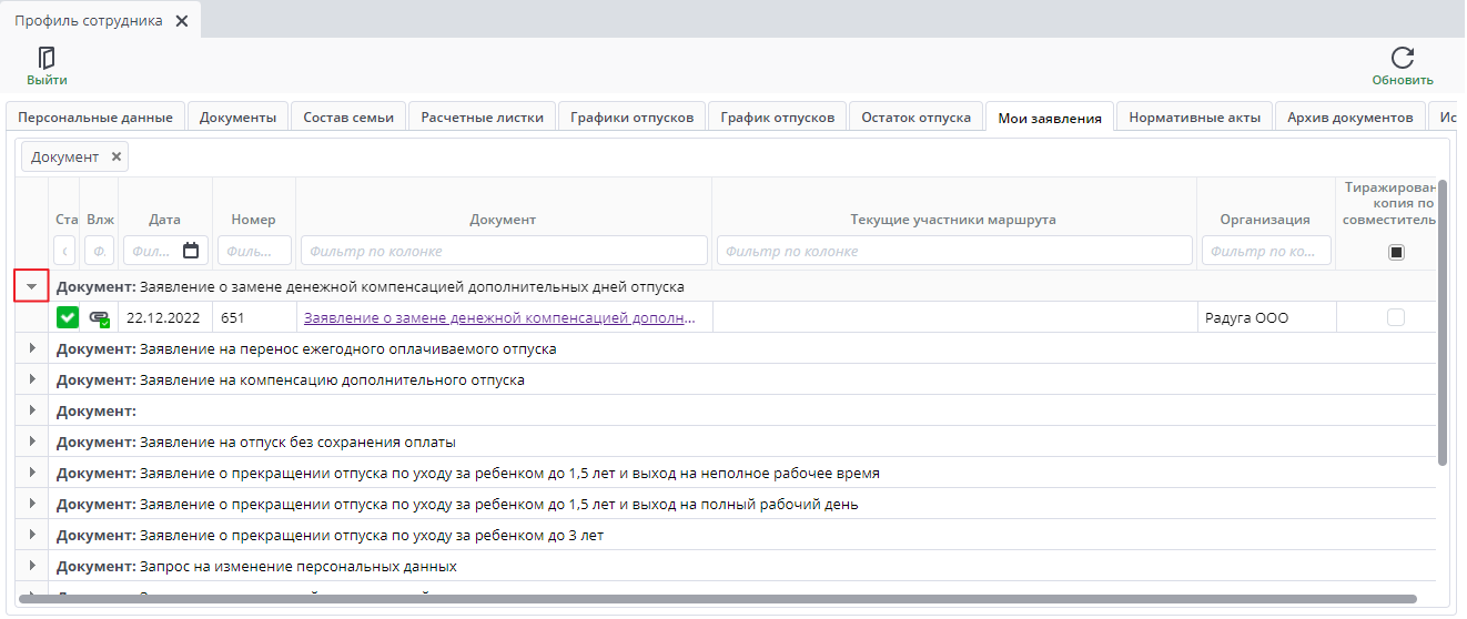 Персональные данные-заявления документы